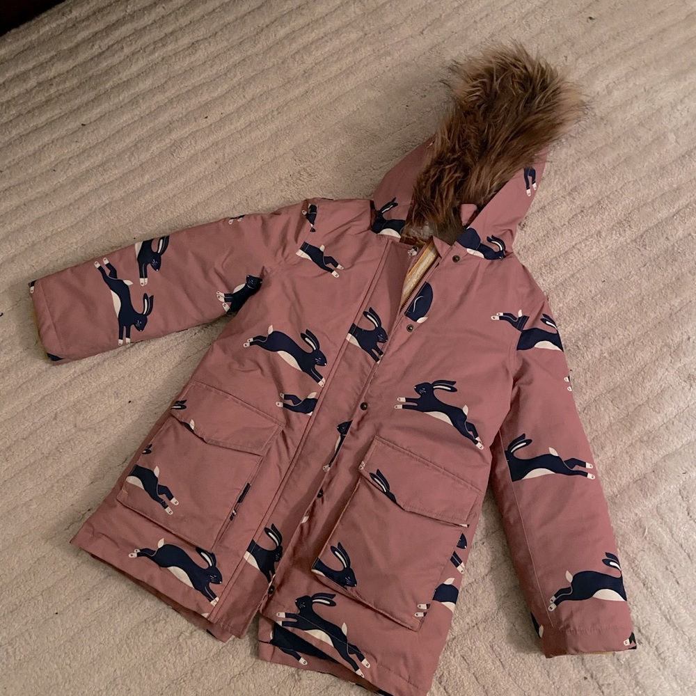 Mini Boden Cozy Waterproof Bunny Parka